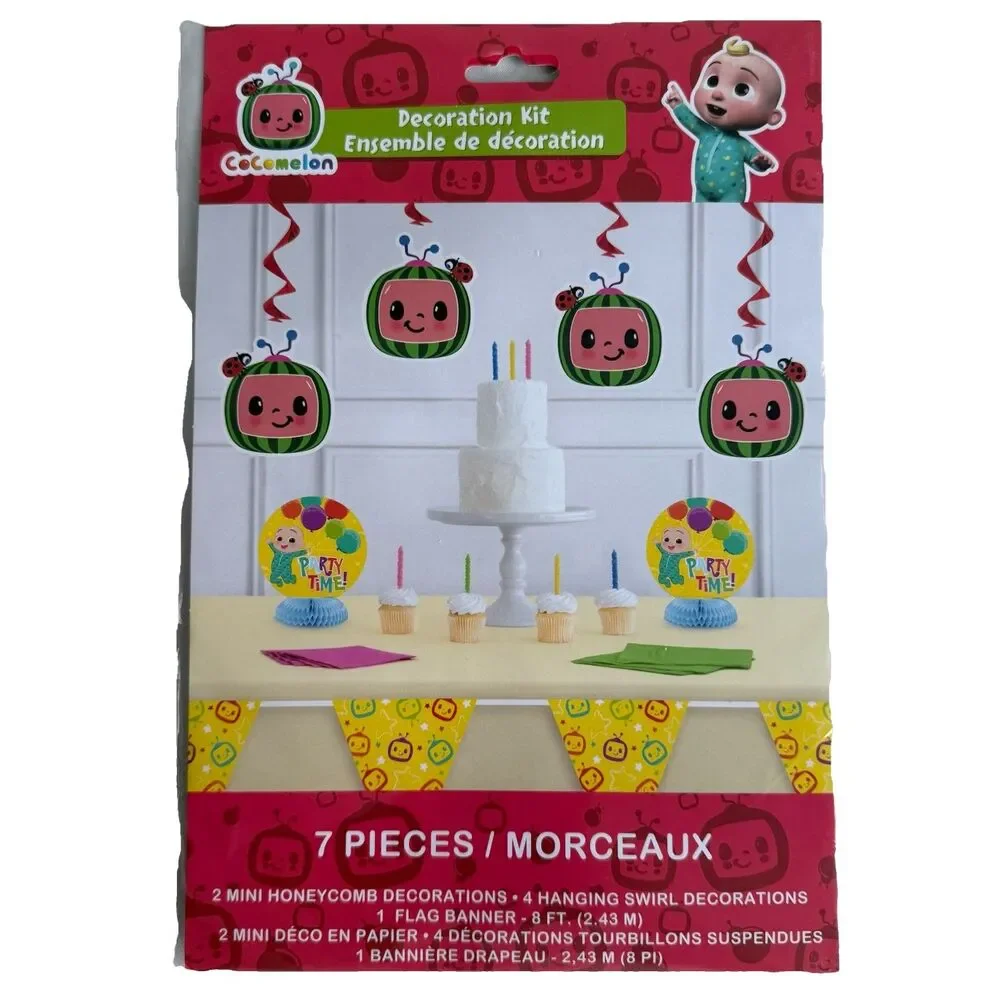Cocomelon Birthday Party Kit Decorations Favors Tablecloth Bus Balloon Backdrop